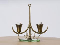  Fontana Arte FontanaArte Petite Glass and Brass Table Lamp att Fontana Arte Italy 1950s - 3482761