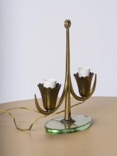  Fontana Arte FontanaArte Petite Glass and Brass Table Lamp att Fontana Arte Italy 1950s - 3482762