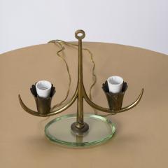  Fontana Arte FontanaArte Petite Glass and Brass Table Lamp att Fontana Arte Italy 1950s - 3482765