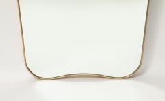  Fontana Arte FontanaArte Rare Large Stamped Shaped Brass Wall Mirror by Fontana Arte - 4787493