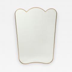  Fontana Arte FontanaArte Rare Large Stamped Shaped Brass Wall Mirror by Fontana Arte - 4789801