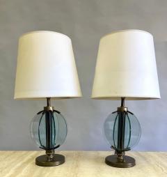  Fontana Arte FontanaArte Rare Pair of Italian Glass Brass Table Lamps by Pietro Chiesa Fontana Arte - 4105466