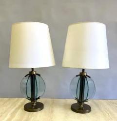  Fontana Arte FontanaArte Rare Pair of Italian Glass Brass Table Lamps by Pietro Chiesa Fontana Arte - 4105556