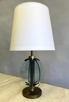  Fontana Arte FontanaArte Rare Pair of Italian Glass Brass Table Lamps by Pietro Chiesa Fontana Arte - 4105575