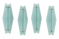 Fontana Arte FontanaArte Set of Four Glass Chrome Fontana Arte Wall Sconces Max Ingrand 1950s - 4280587