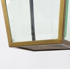  Fontana Arte FontanaArte Splendid Italian 1940s Pendant Lamp in Perforated Brass and Cut Glass - 3177920