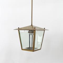  Fontana Arte FontanaArte Splendid Italian 1940s Pendant Lamp in Perforated Brass and Cut Glass - 3177923