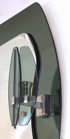 Fontana Arte FontanaArte Vintage Fontana Arte Glass Lighted Mirror with Sconces Italy - 4306633