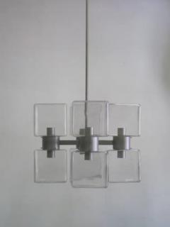  Fontana Arte Italian Minimalist Mid Century Modern Clear Murano Glass Chandelier 1960 70 - 4103020
