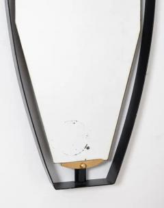  Fontana Arte Italian mirror with black frame and brass elements c1950 - 3953018