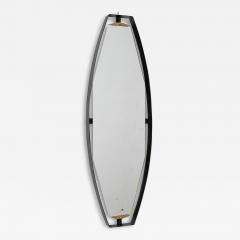  Fontana Arte Italian mirror with black frame and brass elements c1950 - 3953594