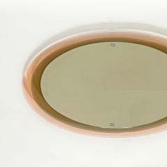  Fontana Arte Max Ingrand Oval Light Peach Glass Framed Mirror for Fontana Arte - 4169387