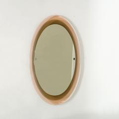  Fontana Arte Max Ingrand Oval Light Peach Glass Framed Mirror for Fontana Arte - 4169390
