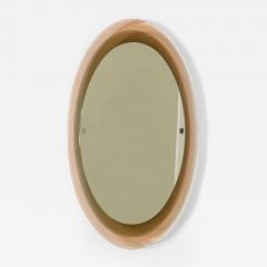  Fontana Arte Max Ingrand Oval Light Peach Glass Framed Mirror for Fontana Arte - 4177088