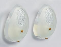  Fontana Arte Max Ingrand for Fontana Arte Chiseled Tear Drop Glass Sconces - 4144615