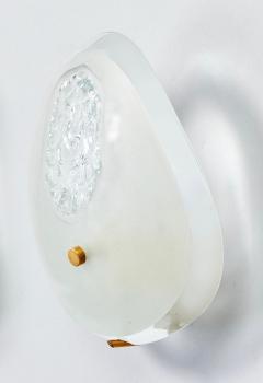  Fontana Arte Max Ingrand for Fontana Arte Chiseled Tear Drop Glass Sconces - 4144616