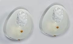  Fontana Arte Max Ingrand for Fontana Arte Chiseled Tear Drop Glass Sconces - 4144627