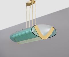  Fontana Arte Max Ingrand for Fontana Arte Important Chandelier in Curved Glass Italy 1964 - 4144549