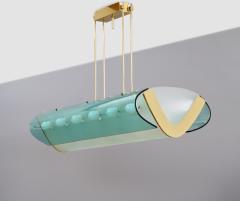  Fontana Arte Max Ingrand for Fontana Arte Important Chandelier in Curved Glass Italy 1964 - 4144551