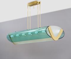  Fontana Arte Max Ingrand for Fontana Arte Important Chandelier in Curved Glass Italy 1964 - 4144552
