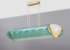  Fontana Arte Max Ingrand for Fontana Arte Important Chandelier in Curved Glass Italy 1964 - 4144556