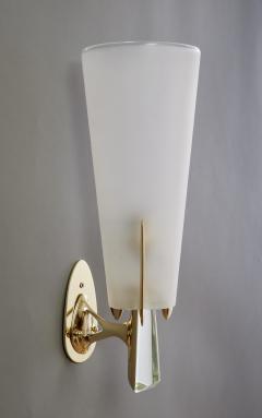  Fontana Arte Max Ingrand for Fontana Arte Pair of Rare Sconces in Crystal Brass Italy 1955 - 4144371