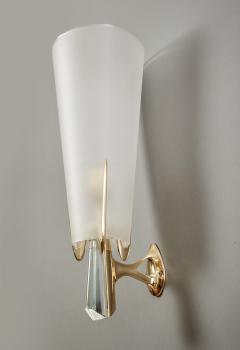  Fontana Arte Max Ingrand for Fontana Arte Pair of Rare Sconces in Crystal Brass Italy 1955 - 4144501