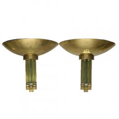  Fontana Arte Pair of Fontana Arte Brass and Glass Wall Sconces - 3752884