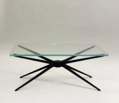  Fontana Arte Pair of Italian MId Century Aluminum Glass Side or Coffee Tables Fontana Arte - 4112224
