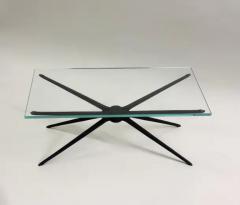  Fontana Arte Pair of Italian MId Century Aluminum Glass Side or Coffee Tables Fontana Arte - 4112226