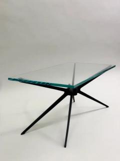  Fontana Arte Pair of Italian MId Century Aluminum Glass Side or Coffee Tables Fontana Arte - 4112300