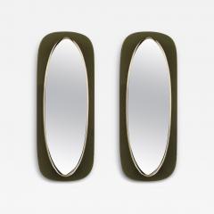  Fontana Arte Pair of Italian Murano Glass Shield Form Mirrors Max Ingrand Fontana Arte - 4110376