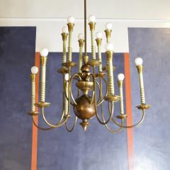  Fontana Arte Rare 1950s pendant chandelier in the style of Fontana Arte - 3989032