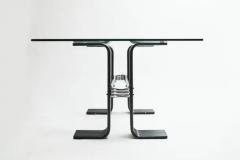  Forma Brazil Brazilian Modern Dining Table in Black Painted Iron Chrome Glass Forma 1970 - 3193596