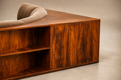  Forma Brazil Brazilian Modern Sofa with Cavi na Bookshelf Mohair Forma Brazil 1950s - 4740040