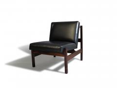  Forma Brazil Forma Brazil Rosewood Lounge Chairs in Black Leather - 3596963