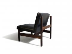 Forma Brazil Forma Brazil Rosewood Lounge Chairs in Black Leather - 3596964