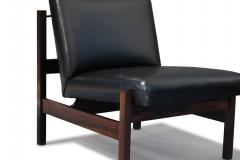  Forma Brazil Forma Brazil Rosewood Lounge Chairs in Black Leather - 3596968