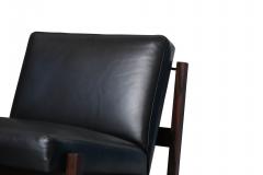  Forma Brazil Forma Brazil Rosewood Lounge Chairs in Black Leather - 3596969