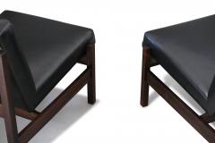  Forma Brazil Forma Brazil Rosewood Lounge Chairs in Black Leather - 3596971
