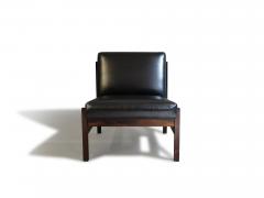  Forma Brazil Forma Brazil Rosewood Lounge Chairs in Black Leather - 3596972