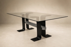  Forma Brazil Late Brazilian Modern Dining Table in Iron Chrome Glass by Forma Brazil - 4694051