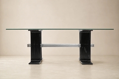  Forma Brazil Late Brazilian Modern Dining Table in Iron Chrome Glass by Forma Brazil - 4694056