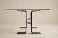  Forma Brazil Late Brazilian Modern Dining Table in Iron Chrome Glass by Forma Brazil - 4694058