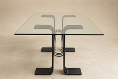  Forma Brazil Late Brazilian Modern Dining Table in Iron Chrome Glass by Forma Brazil - 4694060