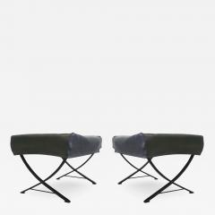  Forma Nova Pair of Italian Mid Century Modern Steel Fabric Benches Stools by Forma Nova - 1791331