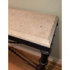  Formations Giacometti Style Formations Texas Shell Stone Travertine Marble Console Table - 1756005