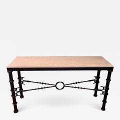  Formations Giacometti Style Formations Texas Shell Stone Travertine Marble Console Table - 1757065