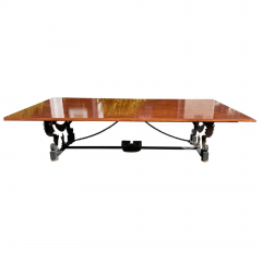  Formations Huge Formations Furniture Wrought Iron Gilt Metal 10 Mahogany Dining Table - 3499610