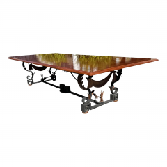  Formations Huge Formations Furniture Wrought Iron Gilt Metal 10 Mahogany Dining Table - 3499627